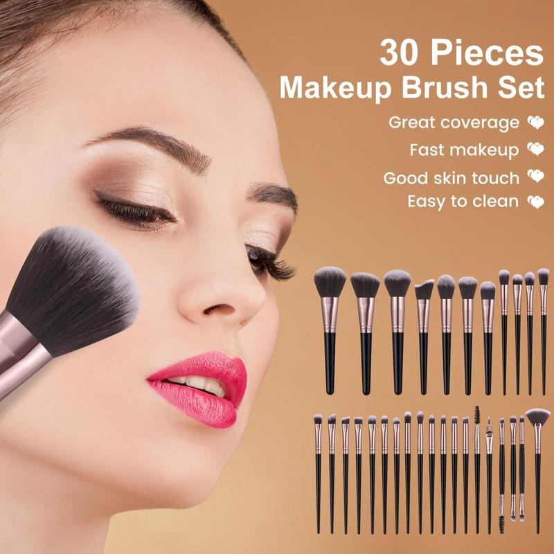 Makeup Tool Set with Storage Bag, 49pcs set Makeup Brush & Powder Puff & Sponge & Hairband & Makeup Brush Cleaning Tool, Cosmetic Brush Set for Beginners, Makeup Brushes Set, Christmas Gift