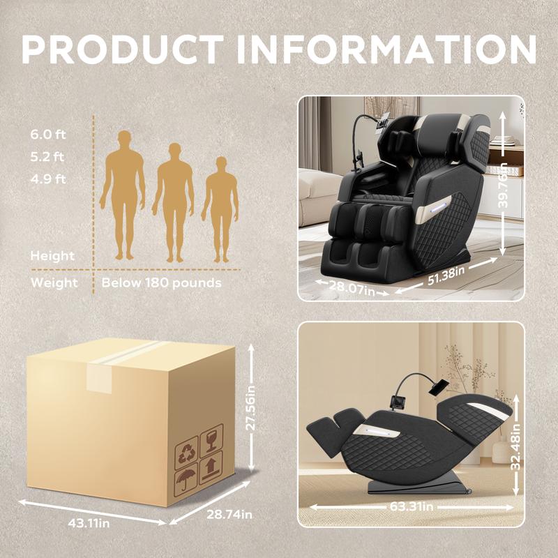 [blackfriday sale]2024 Massage Chair Recliner with Zero Gravity with Full Body Air Pressure