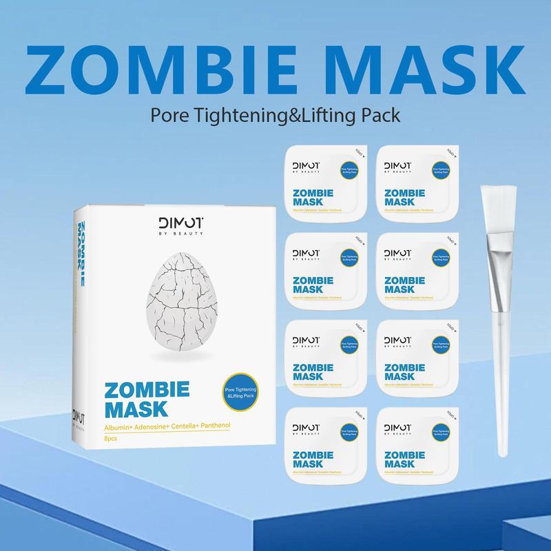 Zombie Skin Care Mask, 8 Counts box Moisturizing Face Mask, Hydration Face Mask for Smoothing & Lifting Skin, Skincare Mask Suitable for All Type Skin, Christmas Gift