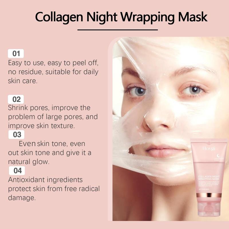 Collagen Overnight Wrapping Peel Off Facial Mask, 3 Boxes Deep Cleansing & Moisturizing Care Mask, Facial Skin Care Product for Women & Men, Christmas, Christmas Gift