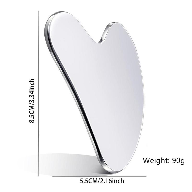 Stainless Steel Heart Shaped Gua Sha Board, Manual Massage Tool for Face & Body, Professional Massage Tool for Women & Men