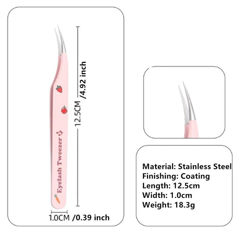 Cartoon Design Lash Tweezers, 7 Counts Professional Stainless False Eyelashes Applicator Tool, Lightweight Eyelash Extension Tool, Makeup Tool, Lashes Clusters