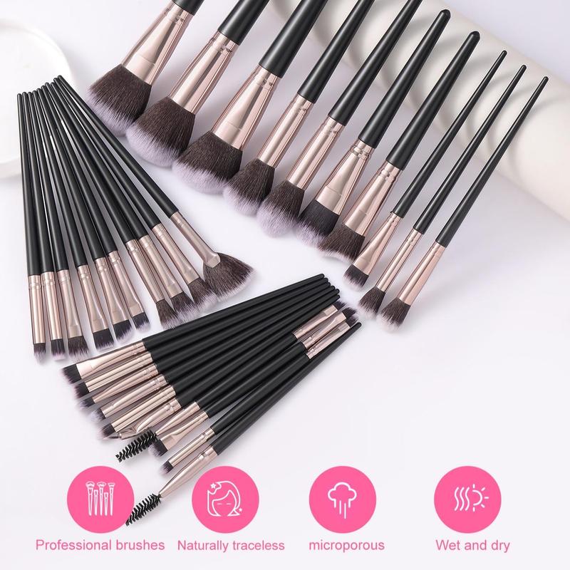 Makeup Tool Set with Storage Bag, 49pcs set Makeup Brush & Powder Puff & Sponge & Hairband & Makeup Brush Cleaning Tool, Cosmetic Brush Set for Beginners, Makeup Brushes Set, Christmas Gift