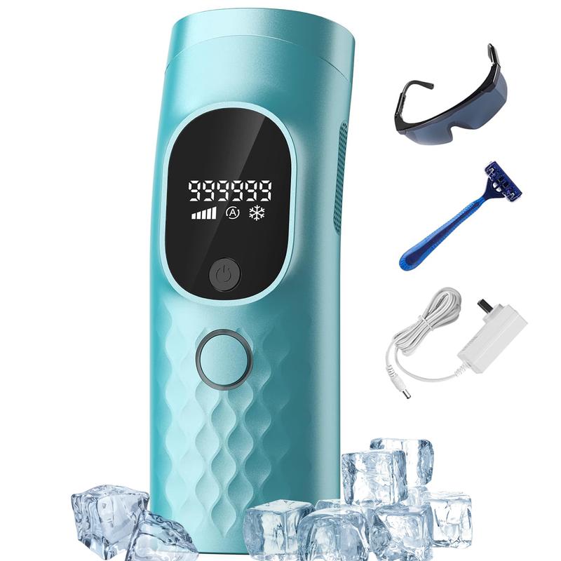 IPL Hair Removal Device for Women & Men, 999,999 Flashes Home Laser Device with Ice Cooling Care Function - Lasting Hair Regrowth Reduction, Virtually Painless Alternative to Salon Laser Removal