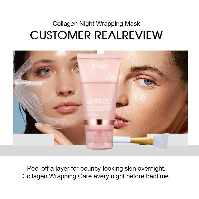 Collagen Overnight Wrapping Peel Off Facial Mask, 3 Boxes Deep Cleansing & Moisturizing Care Mask, Facial Skin Care Product for Women & Men, Christmas, Christmas Gift