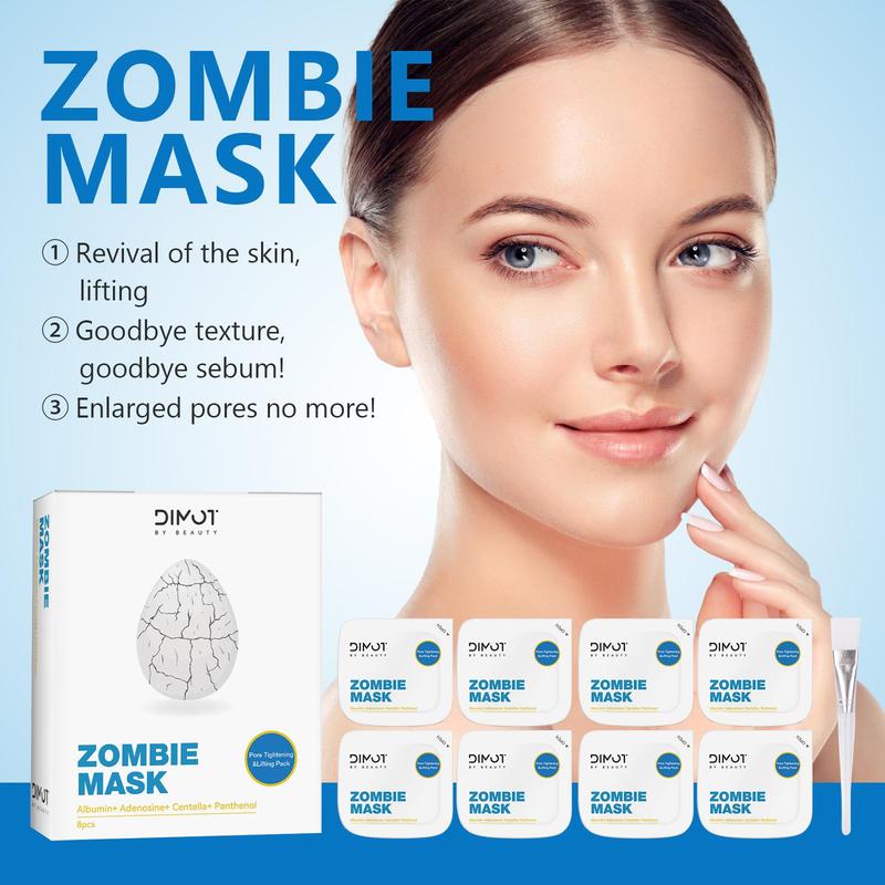 Zombie Skin Care Mask, 8 Counts box Moisturizing Face Mask, Hydration Face Mask for Smoothing & Lifting Skin, Skincare Mask Suitable for All Type Skin, Christmas Gift