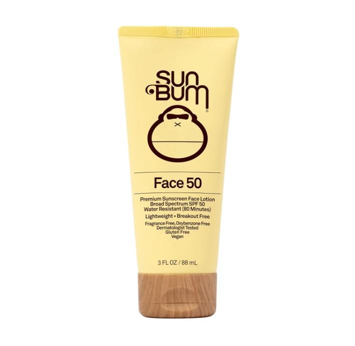 Sun Bum Original SPF 50 Sunscreen Face Lotion | Broad Spectrum Moisturizing Facial Sunblock with Vitamin E | Oil Free | Hawaii 104 Act Compliant (Octinoxate & Oxybenzone Free) | Travel Friendly | 3 oz