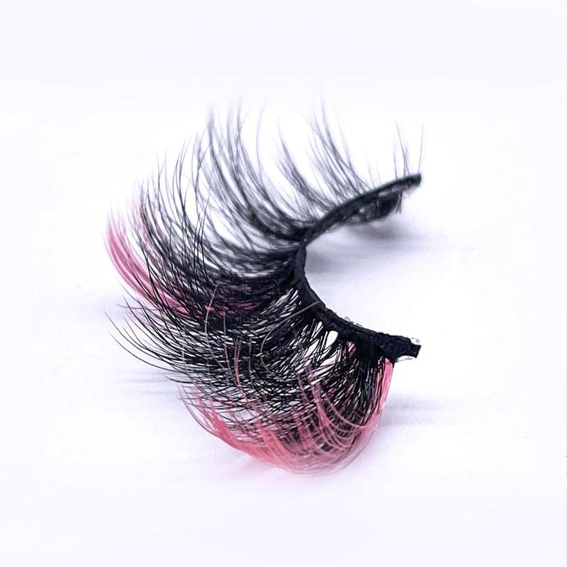 Colored Fluffy False Eyelashes, 1 Pair Soft Faux Strip Lashes, Wispy Eye Lashes for Eyelash Extensions, Women's Eye Makeup Accessories for Party