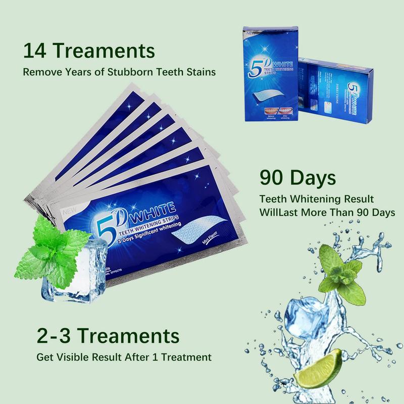 Teeth Whitening Strips – 28 Effective Strips for Reduced Sensitivity, Removes Coffee, Wine, 14 Treatments