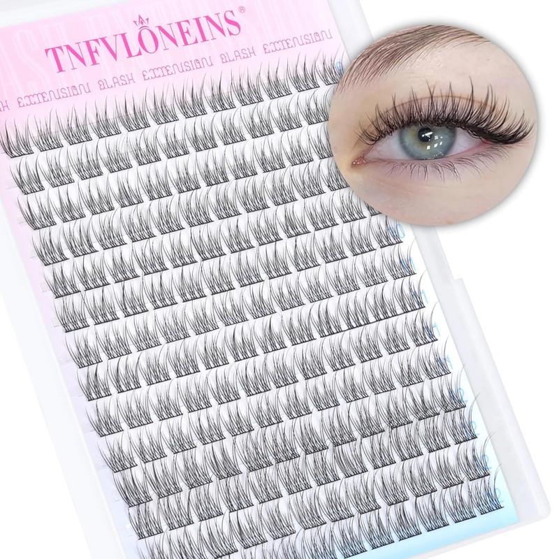 Natural Lash Extension Kit 168Pcs Lash Clusters Kit Wispy Eyelash Extensions 9-12MM Individual Lashes Extensions Makeup Cosmetic