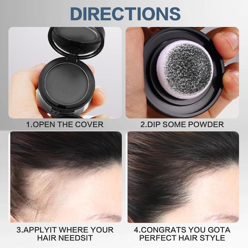 Natural Look Hairline Powder with Mirror & Sponge, Waterproof & Sweatproof Hairline Root Shadow Powder, Hair Styling Product for Men & Women, Christmas Gift