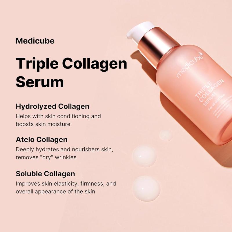 Triple Collagen Serum 1.85 fl.oz - Nourish dull skin with Triple Collagen Complex - A lightweight serum with Niacinamide and Hyaluronic Acid - Korean Skincare Blemish Daily Freckle Olive Freckle Olive Pore Skin Repair