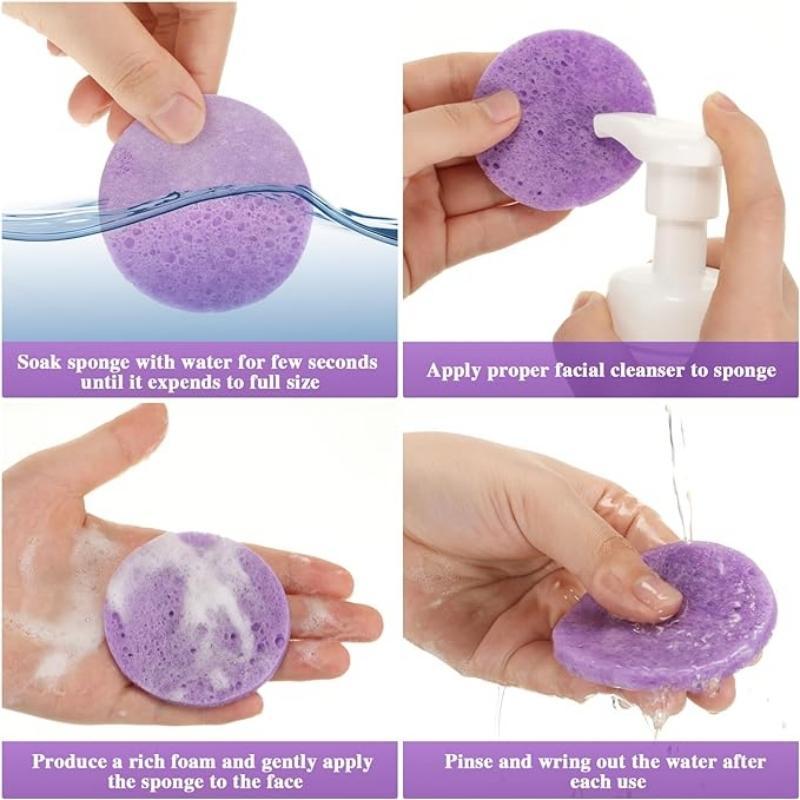 20pcs Disposable Oval Shaped Facial Cleansing Puff, Portable Travel Face Washing Sponge, Facial Skin Care Tool for Daily Use