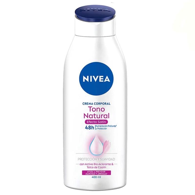 NIVEA Natural Satin Effect Body Cream, 400ml - Moisturizing Body Lotion - Body Care