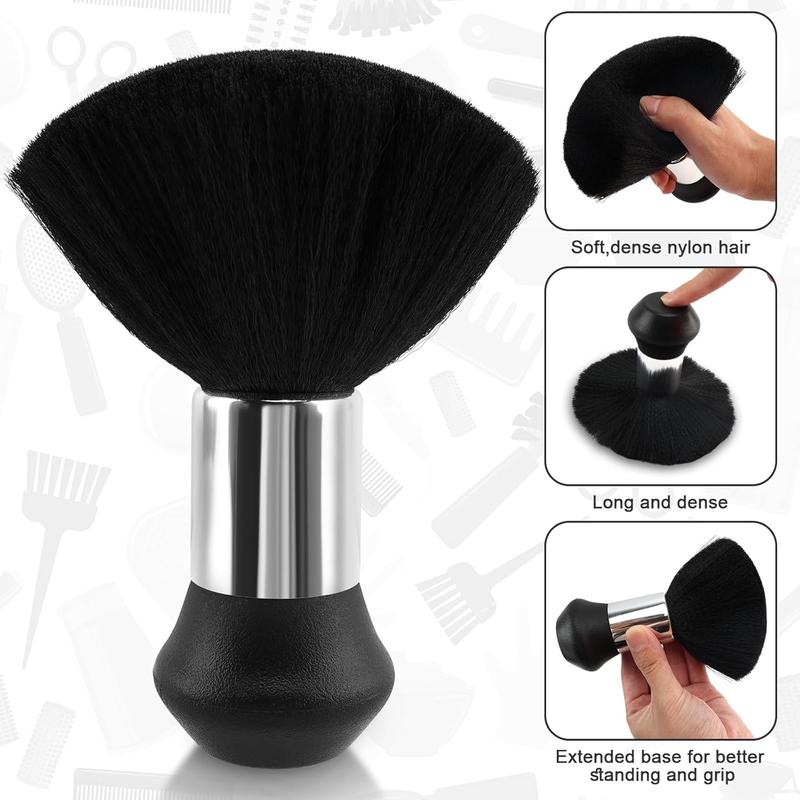 Hair  Barber Cape with  Duster Brush and Barber Brush, Professional Barber Accessories Cleaning Supplies for Salon Haircut Styling (Black)