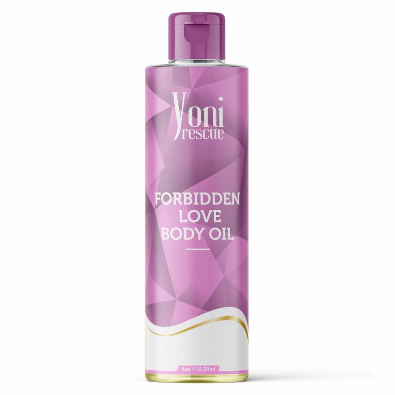 Forbidden Love Body Oil, 4oz, with Apricot, Jojoba, Avocado Oils & Vitamin E Oil, Fast-Absorbing, Nourishes and Hydrates Skin, Skin Repair, Body Care, Ideal for All Skin Types, Heavenly Lilac Fragrance Moisturizer by Yoni Rescue