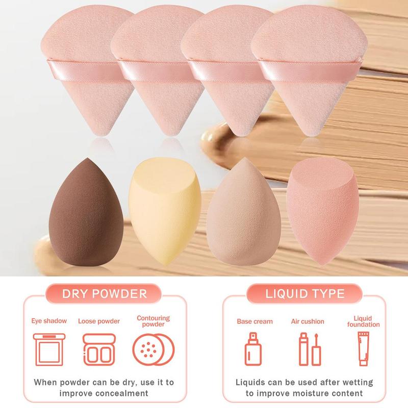 Summer Makeup Tool Set, 18pcs set Sponge & Mini Powder Puffs & Triangular Puff & Cleaning Mat & Brush & Headband & Wristband & Face Puff, Cruel Summer, Makeup Products, Christmas, Christmas Gift