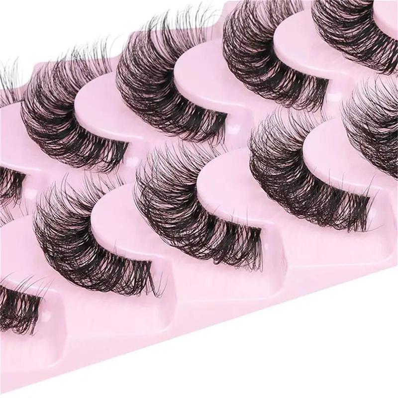 Fluffy Eyelash, 10 Pairs False Eyelashes, Natural Wispy Lashes, Eyelash Extension for Women and Girls