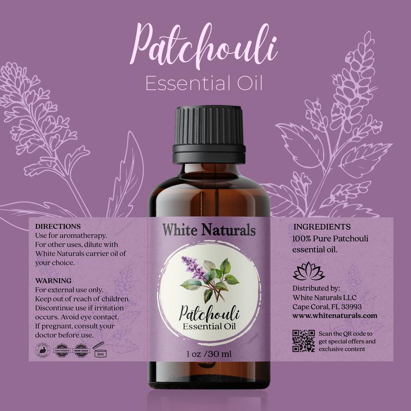 Patchouli Essential Oil – 100% Pure & Natural Patchouli Oil, Earthy & Grounding Aroma, Ideal for Aromatherapy, Skin Care & DIY Projects, 1oz