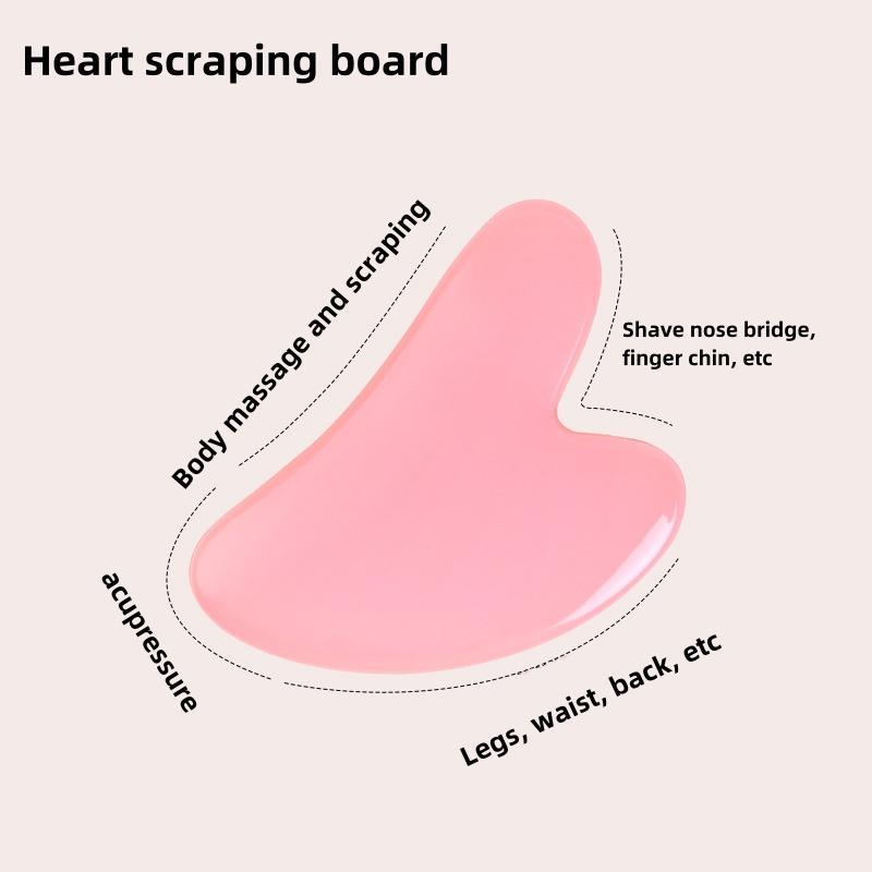 Double-ended Facial Massage Roller & Heart-shaped Scraping Board, 2 Counts Manual Face Massage Tool, Skin Care Tool for Women