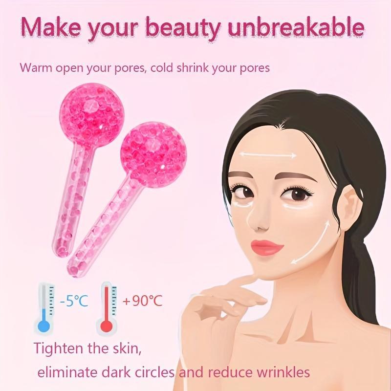 Facial Ice Globes & Gua Sha Board Set, 3 Counts set Ice Roller Facial Massager, Facial Skincare Tool for Women