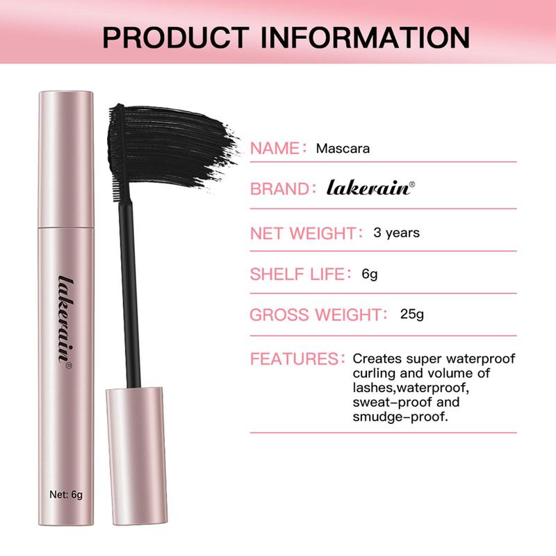 Waterproof Long Lasting Mascara, 2 Counts Natural Curl Eyelashes Mascara, Eyelashes Lengthening Volumizing Defining, Professional Eye Makeup Products