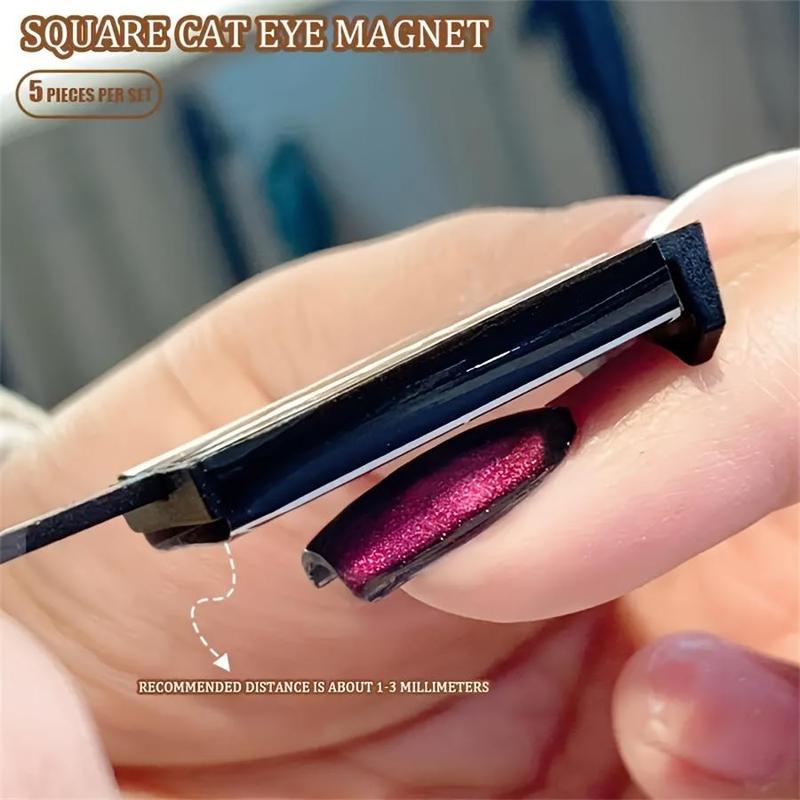 Magnetic Cat Eye Gel Nail Polish Tool, 5 Counts set Magnetic Rod Set for 3D Magnetic Cat Eye Gel Polish, Professional & DIY Nail Design Tools, Christmas, Christmas Gift