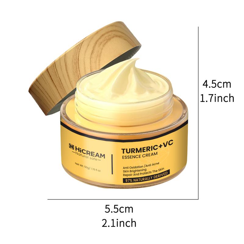 Hicream Turmeric Face Cream + Vitamin C Glow Boosting Moisturizer & Skin Repairing, Anti-Aging Facial Cream 1.67 FL OZ Moisture Skincare Organic Aloe