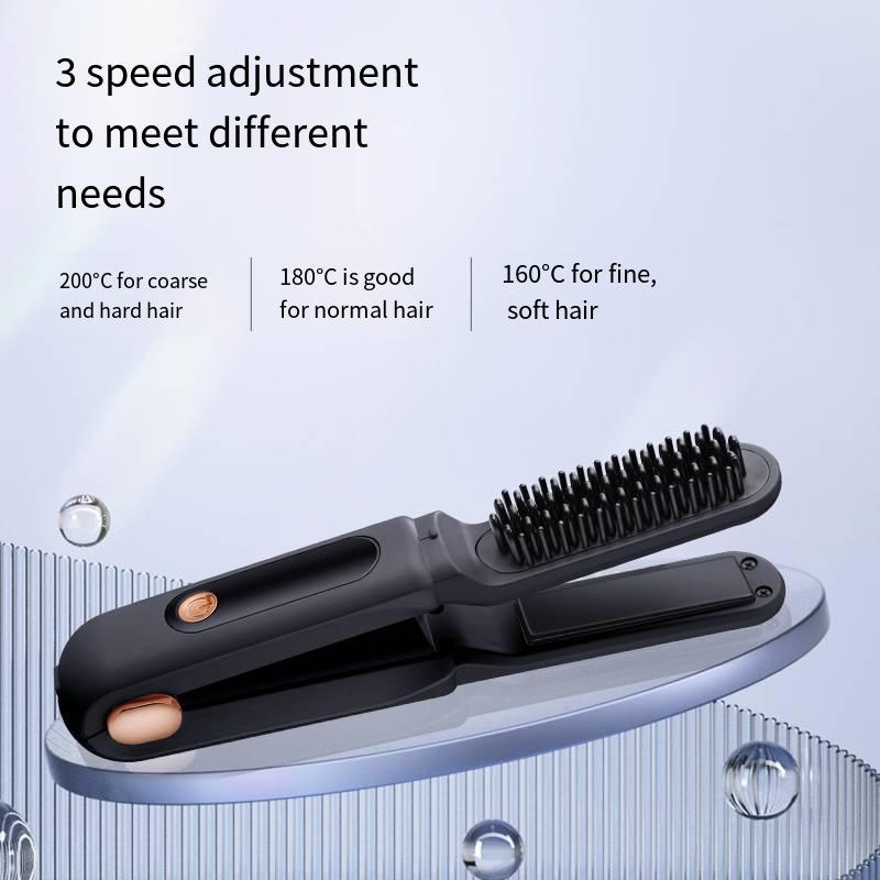 Cordless Hair Straightening Comb Clipper 2-in-1 Multifunctional Portable Hair Straightening Brush,  Portable and Compact Design for Easy Styling, Suitable for Hair Styling Tools At Home or On the Go, Christmas Winter Gift