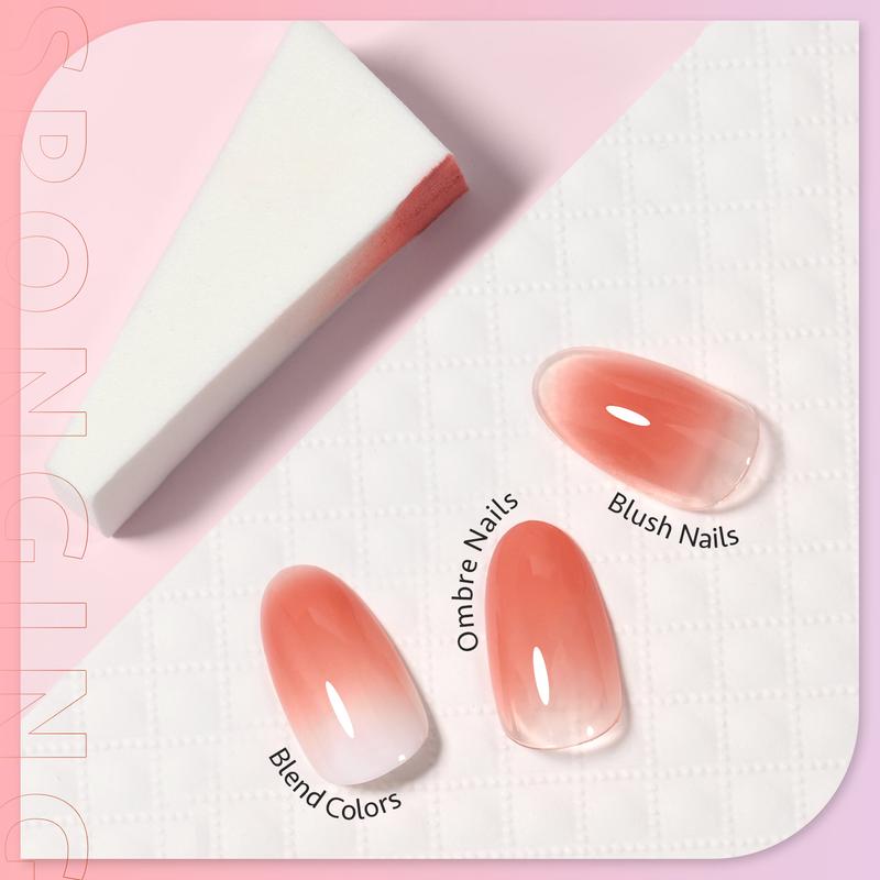 GAOY Sponging Gel Nail Polish Set with 6pcs Sponges for Ombre Nails, Blush Nails, Blend Colors, or Create Nail Gradients at Home DIY