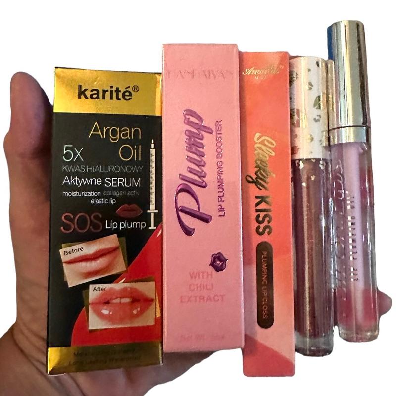 Flirty Findz Lip PIumping and Volumizing Lip Kit, 5 Items, All Lip Care Products Are Clear or Sheer With A Light Tint , Some Moisturize and Nourish and Others Plump