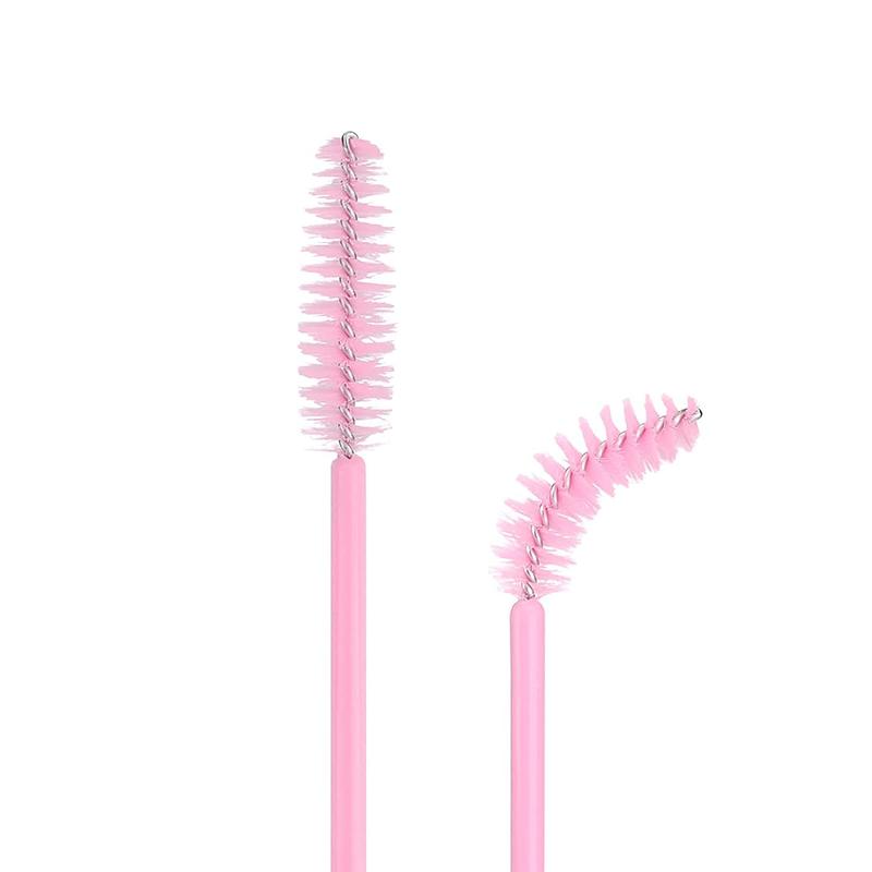 300 count Eyelash Brush, Disposable Eyelash Mascara Brushes Wands Applicator Tools Makeup Brush Kits, Eyelash Spoolies Eyelashes Brush for Eyelash Extensions and Eyebrow Brush (Pink) Cosmetic Daily