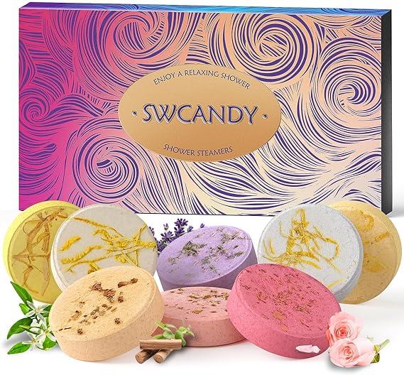 8 Pcs Spring Shower Steamers Aromatherapy Marry Christmas Grandparents & Mother Gift for Christmas Stocking Stuffers for Women -  Bath Bombs Bridal Shower Gifts for Women, Shower Bombs with Essential Oils Body Care Body Wash Scent Soap Eucalyptus Floral