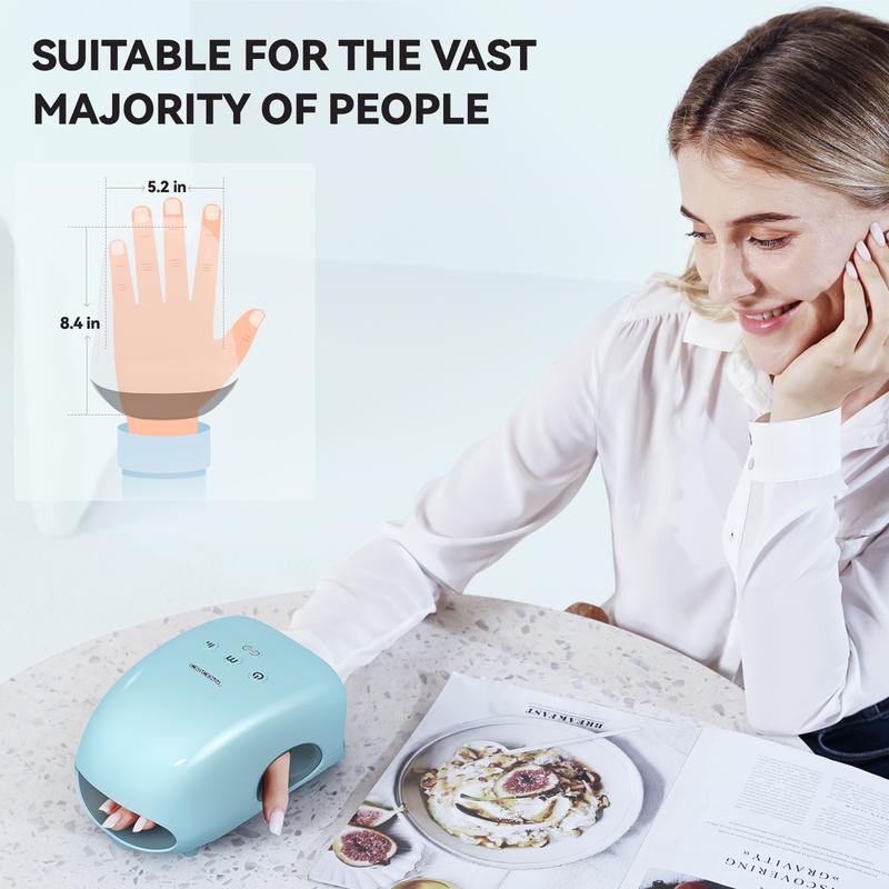 CINCOM Portable Hand Massager (BLUE), Cordless, with Comfort Heat and Gentle Massage, Adjustable Settings, Auto-Off Feature, Rechargeable, Perfect for Daily Relaxation, Ideal Gift