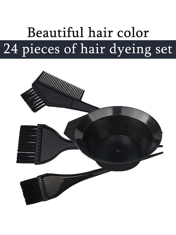 Hair Dyeing Kit, 22pcs Hair Dyeing Tool Set, Including 2pcs Bowl,4pcs Brush,2pcs Comb,1 Pair Gloves,3pcs Hair Clip,5pcs Spoon, Professional Salon Hair Coloring Dyeing Kit