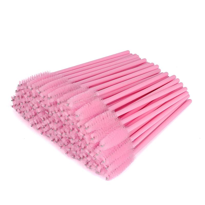 300 count Eyelash Brush, Disposable Eyelash Mascara Brushes Wands Applicator Tools Makeup Brush Kits, Eyelash Spoolies Eyelashes Brush for Eyelash Extensions and Eyebrow Brush (Pink) Cosmetic Daily