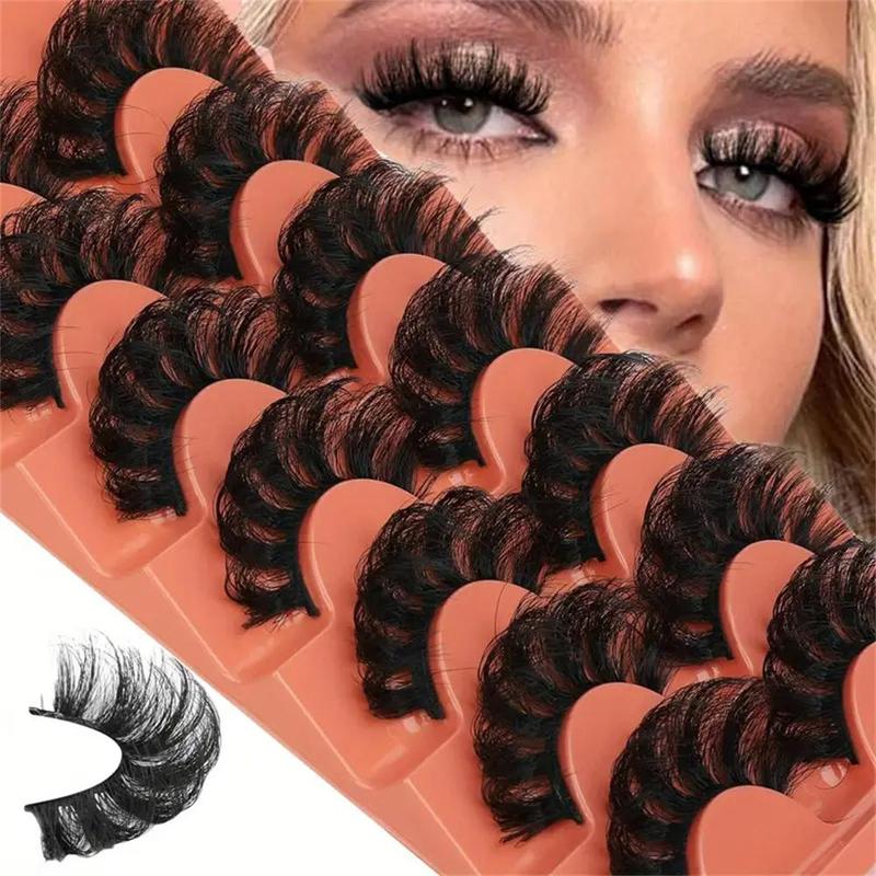 7 Pairs Faux Eyelashes, Fluffy False Eyelashes, 20mm Full Wispy Strips Eyelashes, Lash Clusters Kit, 8D Volume Curly Individual Lashes Extension Kit (without Lash Glue), Christmas Gift