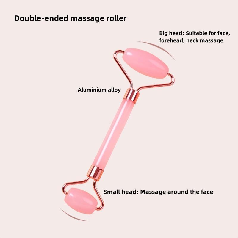 Double-ended Facial Massage Roller & Heart-shaped Scraping Board, 2 Counts Manual Face Massage Tool, Skin Care Tool for Women