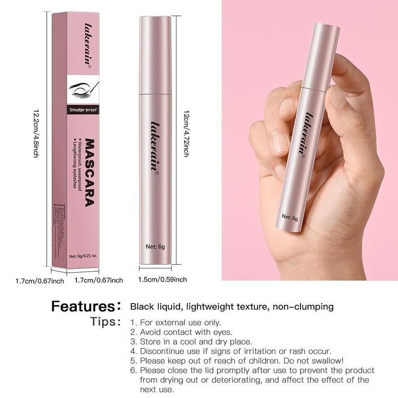 Waterproof Long Lasting Mascara, 2 Counts Natural Curl Eyelashes Mascara, Eyelashes Lengthening Volumizing Defining, Professional Eye Makeup Products