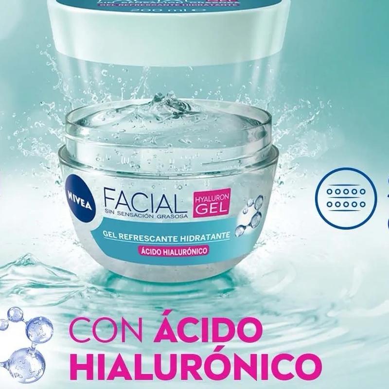 NIVEA Hyaluron Facial Care Refreshing Facial Gel with Hyaluronic Acid ideal for oily skin 200 ml Skincare nivea  water