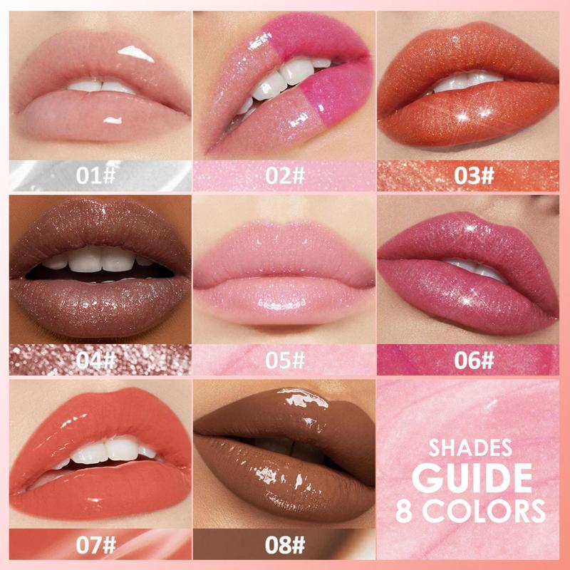 Long Lasting Lip Gloss, Moisturizing Lip Glaze, Glossy Lip Glaze Stick, Plumping Lip Oil Lip Stick for Girls & Women, Christmas Gift