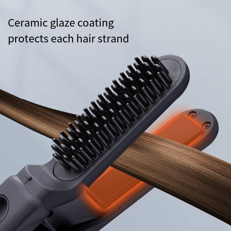 Cordless Hair Straightening Comb Clipper 2-in-1 Multifunctional Portable Hair Straightening Brush,  Portable and Compact Design for Easy Styling, Suitable for Hair Styling Tools At Home or On the Go, Christmas Winter Gift