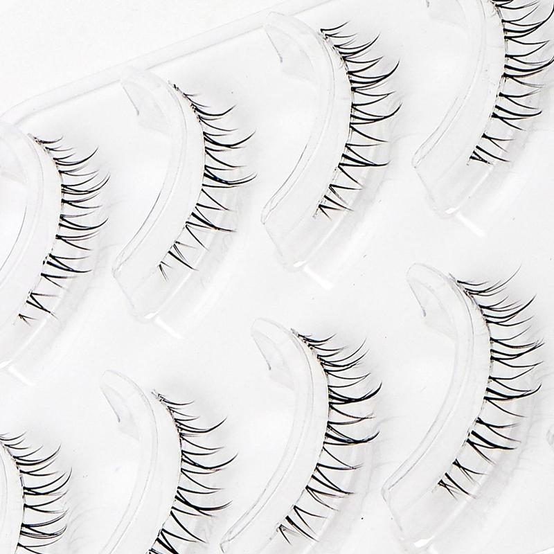 Clear Band Wispy False Lashes, 5 Pairs Reusable Dramatic Anime Lower Lashes, DIY Cosplay Bottom Eyelashes, Eye Makeup Product for Women