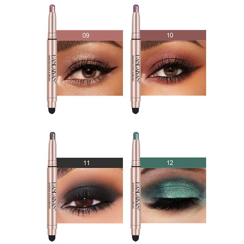 Long Lasting Eyeshadow Pen Set, 12pcs set Shimmering & Matte Eyeshadow Stick, High Pigmented Eye Shadow Pen, Colorful Eye Makeup Products