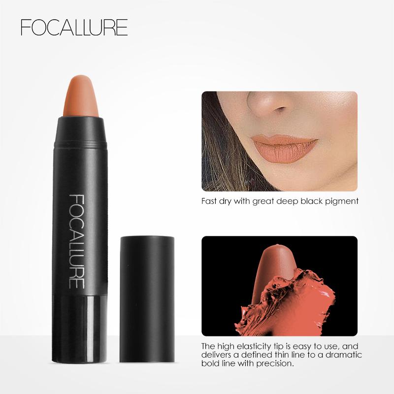 FOCALLURE Ultra Chic Matte Lipstick,Rich Vitamin E Lip Crayon,Lightweight Matte Color without Drying or Fading,Long Lasting Waterproof Lips Makeup