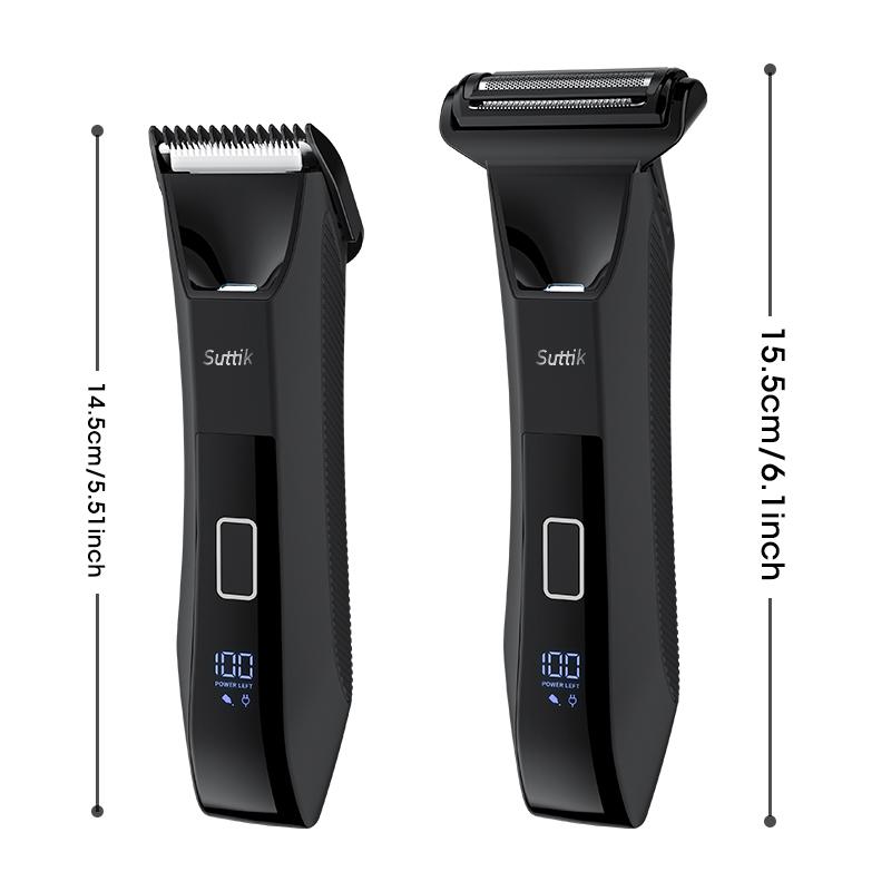 Suttik Waterproof Men's Trimmer,Hair remover, Electric Body and Private Parts Trimmer, cordless pubic Hair trimmer, interchangeable ceramic knife tip, Body Ball Trimmer and Razor, Halloween, Christmas and Fall gifts, Body hair trimmer male hygiene