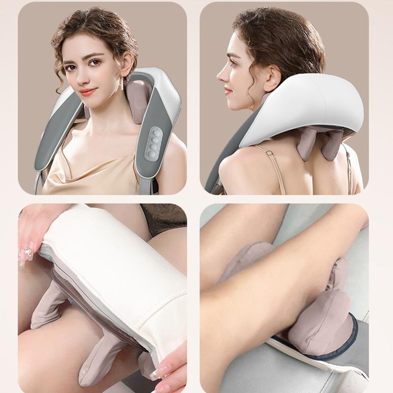 Shiatsu Neck and Back Massager with Soothing Heat, Electric Deep Tissue Kneading Massage Pillow for Shoulder, Leg, Body Muscle Pain Relief, Home, Office, and Car Use