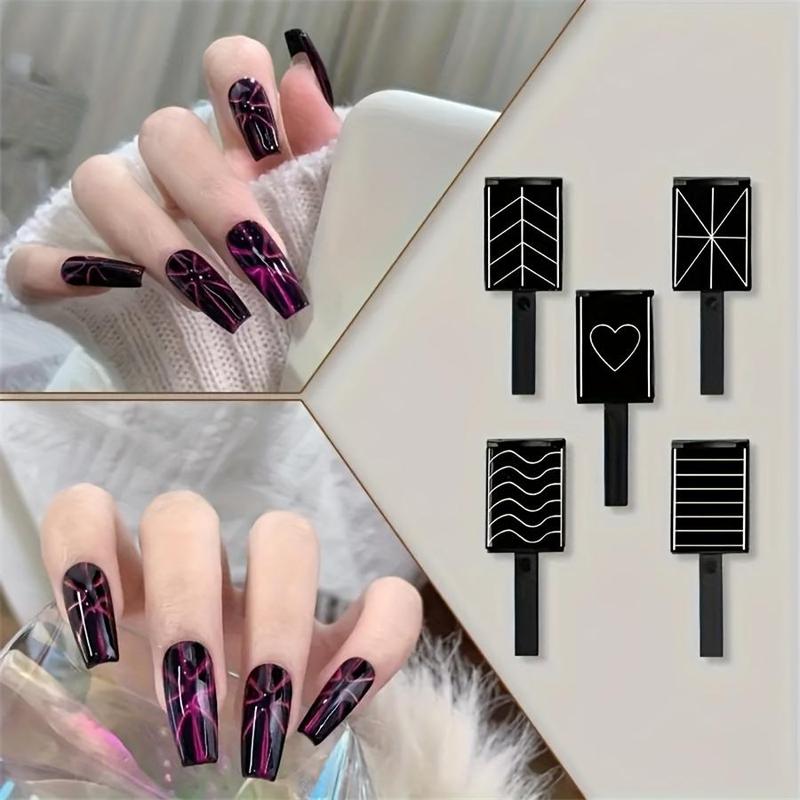 Magnetic Cat Eye Gel Nail Polish Tool, 5 Counts set Magnetic Rod Set for 3D Magnetic Cat Eye Gel Polish, Professional & DIY Nail Design Tools, Christmas, Christmas Gift