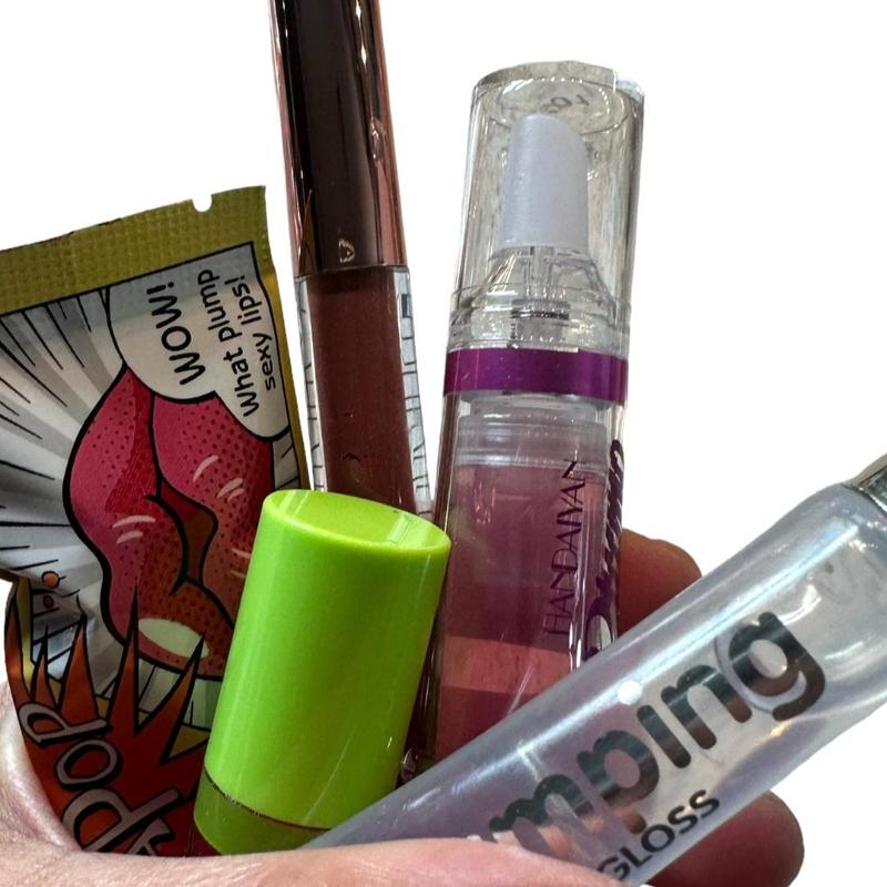 Flirty Findz Lip PIumping and Volumizing Lip Kit, 5 Items, All Lip Care Products Are Clear or Sheer With A Light Tint , Some Moisturize and Nourish and Others Plump