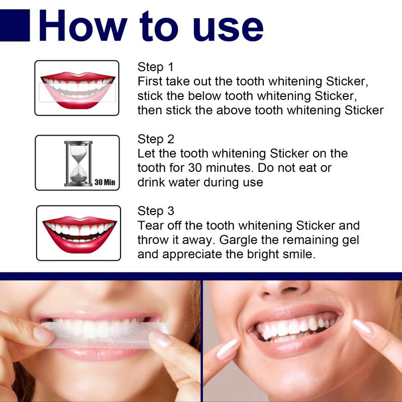 Whitening Tooth Patch, Care Tooth Remove Stains Brightening White Teeth Clean Tooth Patch Gel Oral Tooth Whitening